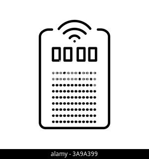 smart speaker black line icon for digital and print projects.  Minimal clean icons for apps and websites. Modern simple icons for UI UX and branding Stock Vector