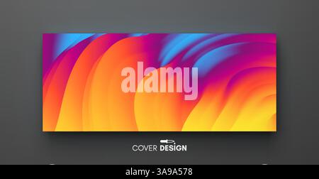 Creative design template with vibrant gradients. 3d vector Illustration for advertising, marketing, presentation. Perspective view. Stock Vector