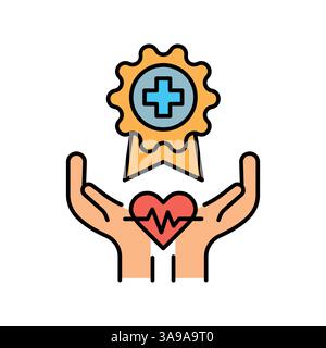 Quality medical standards line icon. Vector isolated element. Editable stroke. Stock Vector