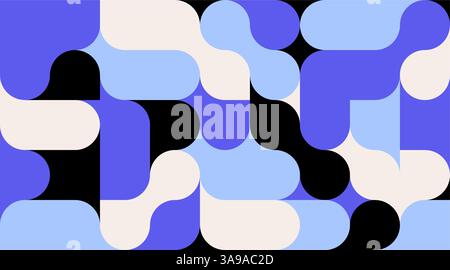 background with black liquid connected circle dots.metaballs pattern on white. abstract geometric shapes collection Point movement flat icon Stock Vector