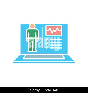 Electronic medical records line icon. Vector isolated element. Editable stroke. Stock Vector