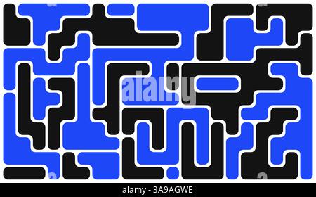 background with black liquid connected circle dots.metaballs pattern on white. abstract geometric shapes collection Point movement flat icon Stock Vector