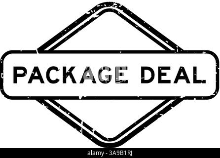 Grunge black package deal word rubber seal stamp on white background Stock Vector