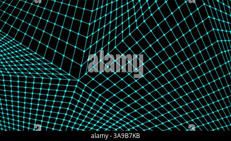 Lattice structure. Science or technology background. Graphic design. 3d grid surface. Abstract vector illustration. Stock Vector