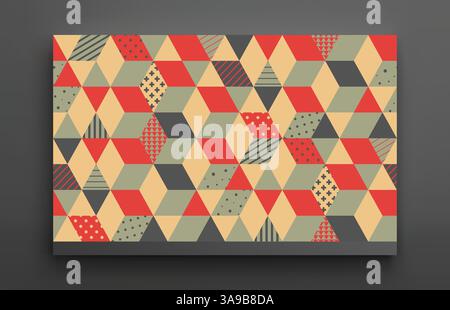 Cover design template. 3d blocks structure background. Vector illustration. Stock Vector