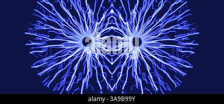 Abstract science or technology background. Hole made from flying particles. Array with dynamic particles. Vector illustration. Stock Vector
