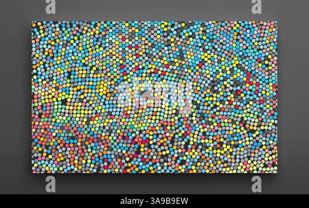 Colorful mosaic. Abstract background with color circles. Polka dots pattern. 3d vector illustration. Stock Vector