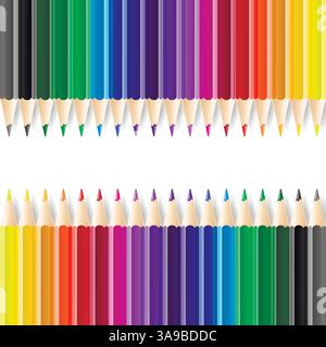 Color pencils isolated on white background Stock Vector