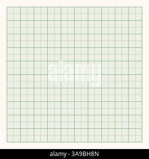 Green graph paper on light background. Vector illustration Stock Vector