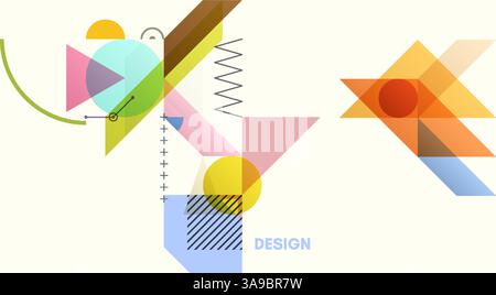 Art composition of flat colorful vector shapes. Abstract transparency geometrical background. Cover design template for presentation, corporate cover Stock Vector
