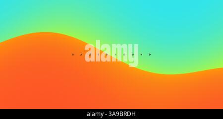Desert dunes sunset landscape. Abstract background with dynamic effect. Creative design with vibrant gradients. 3D vector Illustration. Stock Vector
