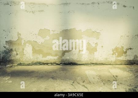 dirty grunge old concrete peeling paint wall texture pattern construction architecture for background Stock Photo