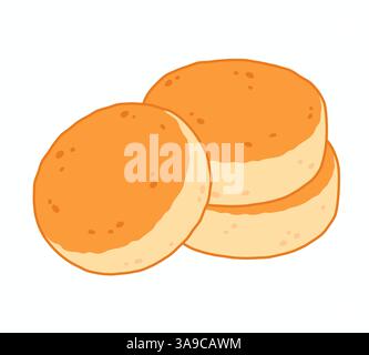 Syrniki, Eastern European cottage cheese pancakes. Traditional breakfast food vector illustration. Stock Vector