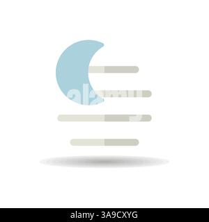 Fog night vector icon. Meteorology sign. Graph symbol for travel, tourism and weather web site and apps design, logo, app, UI Stock Vector