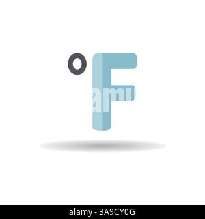Fahrenheit degrees vector icon. Meteorology sign. Graph symbol for travel, tourism and weather web site and apps design, logo, app, UI Stock Vector