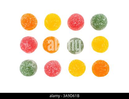 Colorful marmalade candy , isolated on white background.  Assorted  jelly candies. Stock Photo