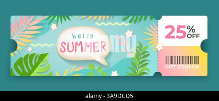 25 per cent off sale voucher coupon. Stock Vector
