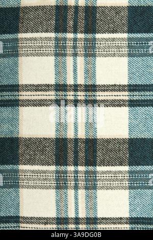 Background of blue and gray plaid fabric Stock Photo