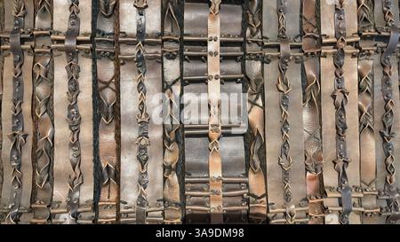 Leather fabric weave knot design designer style Stock Photo