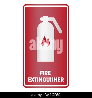FIRE EXTINGUISHER. White cylinder shape. Protective safety label. Vector alert icon. Stock Vector