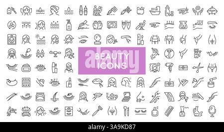 Beauty Icons Set Stock Vector