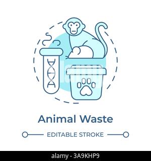 Animal waste soft blue concept icon Stock Vector