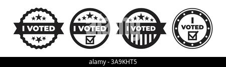 I voted sign set Stock Vector
