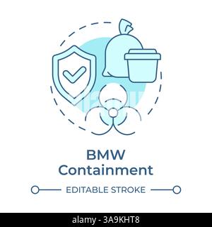 Biomedical waste containment soft blue concept icon Stock Vector