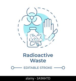 Radioactive waste soft blue concept icon Stock Vector