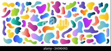 Fluid gradient shape vector set Stock Vector