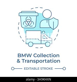 Biomedical waste collection and transportation soft blue concept icon Stock Vector