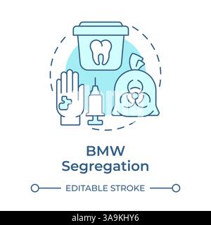 Biomedical waste segregation soft blue concept icon Stock Vector