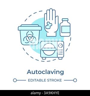 Autoclaving soft blue concept icon Stock Vector