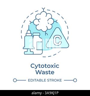 Cytotoxic waste soft blue concept icon Stock Vector