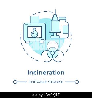 Incineration soft blue concept icon Stock Vector