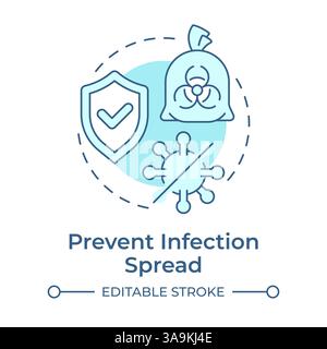 Prevent infection spread soft blue concept icon Stock Vector