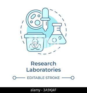 Research laboratories soft blue concept icon Stock Vector