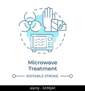 Microwave treatment soft blue concept icon Stock Vector