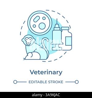 Veterinary soft blue concept icon Stock Vector