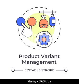 Product variant management multi color concept icon Stock Vector