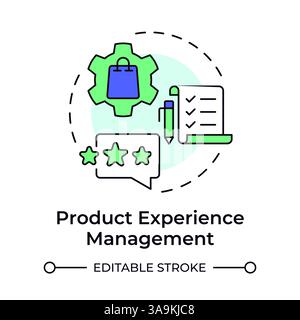 Product experience management multi color concept icon Stock Vector
