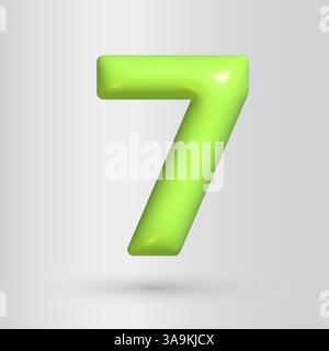 3d style number 7. Seven Stock Vector