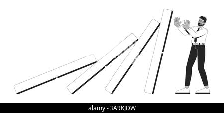 Economic troubles line illustration concept Stock Vector