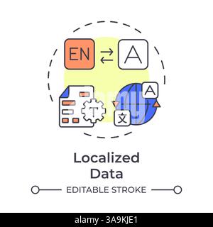 Localized data multi color concept icon Stock Vector