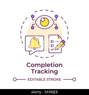 Completion tracking multi color concept icon Stock Vector