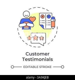 Customer testimonials multi color concept icon Stock Vector