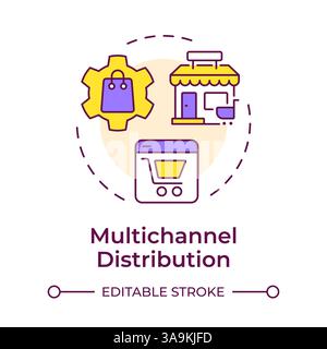 Multichannel distribution multi color concept icon Stock Vector