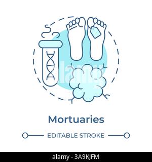 Mortuaries soft blue concept icon Stock Vector