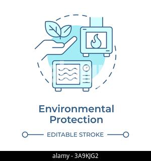 Environmental protection soft blue concept icon Stock Vector