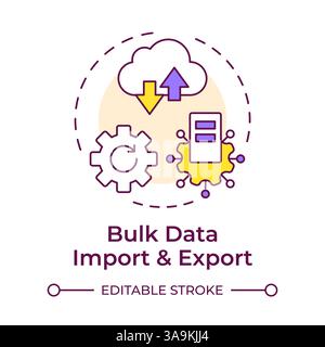 Bulk data import and export multi color concept icon Stock Vector